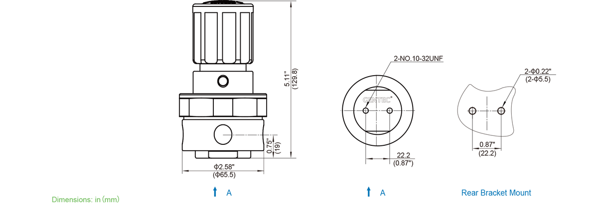 GENTEC R54 Series Tied Diaphragm Regulator